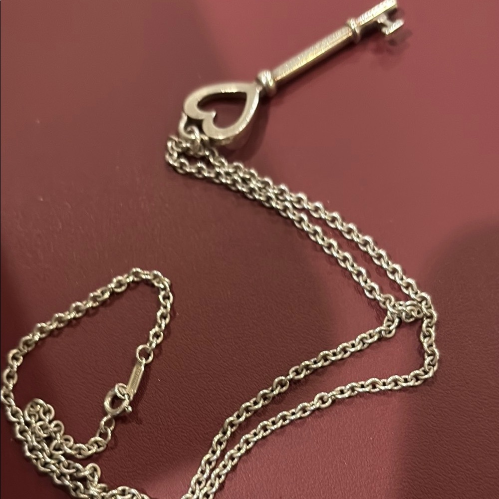 Tiffany & co. Silver Key Pendant Necklace